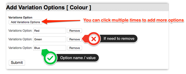 option value option value