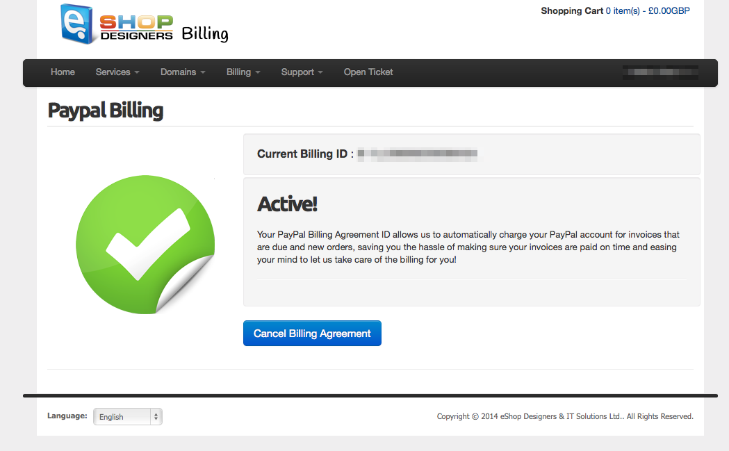 You have active billing agreement