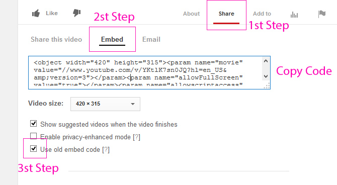 YouTube video embeded code for eBay listings